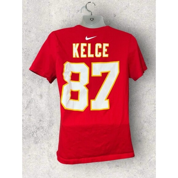 Nike NFL Travis Kelce Men's Size Medium Kansas City Chiefs Jersey Tee Shirt Red - Picture 1 of 4